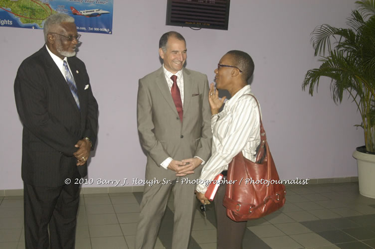 Jamaica Air Shuttle Launch @ MBJ Airports Limited, Wednesday, January 20, 2010, Sangster International Airport, Montego Bay, St. James, Jamaica W.I. - Photographs by Net2Market.com - Barry J. Hough Sr, Photographer/Photojournalist - The Negril Travel Guide - Negril's and Jamaica's Number One Concert Photography Web Site with over 40,000 Jamaican Concert photographs Published -  Negril Travel Guide, Negril Jamaica WI - http://www.negriltravelguide.com - info@negriltravelguide.com...!