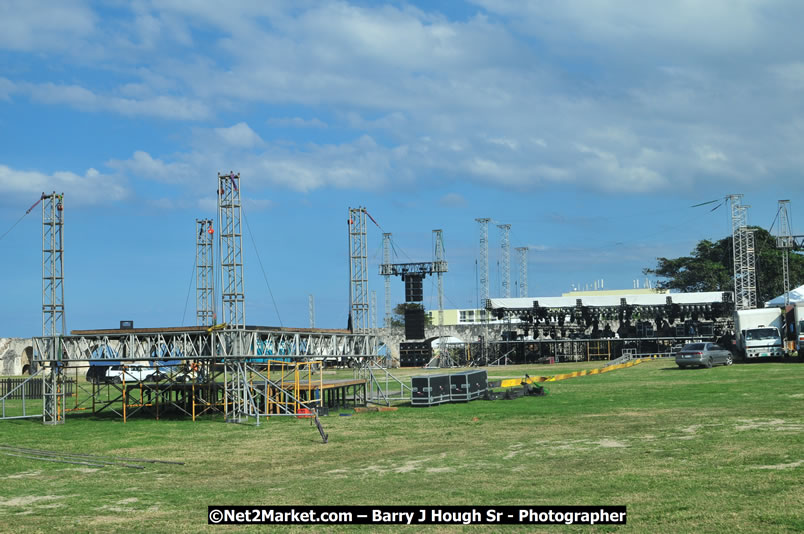 Preparations at the Venue - Jamaica Jazz and Blues Festival 2009, Thursday, January 15, 2009 - Venue at the Aqueduct on Rose Hall Resort &amp; Country Club, Montego Bay, Jamaica - Thursday, January 22 - Saturday, January 24, 2009 - Photographs by Net2Market.com - Barry J. Hough Sr, Photographer/Photojournalist - Negril Travel Guide, Negril Jamaica WI - http://www.negriltravelguide.com - info@negriltravelguide.com...!