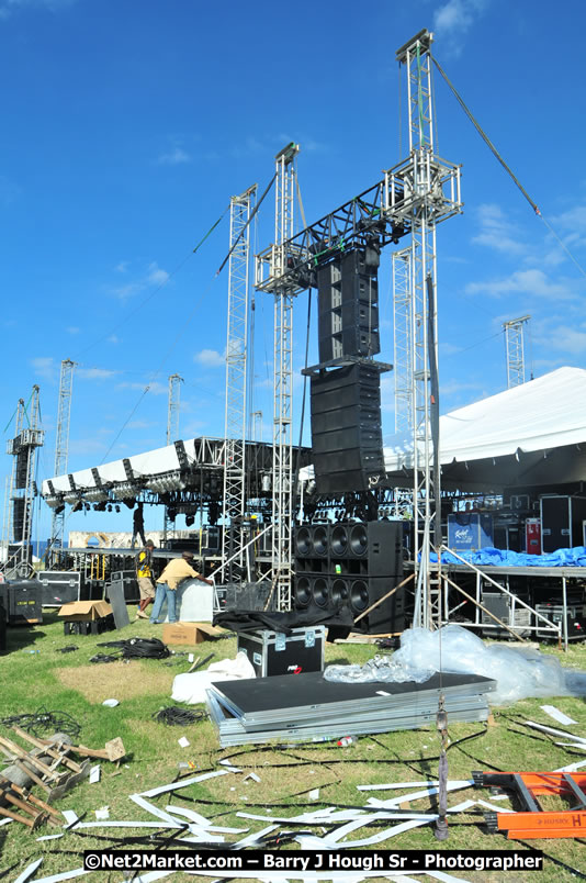 Preparations at the Venue - Jamaica Jazz and Blues Festival 2009, Thursday, January 15, 2009 - Venue at the Aqueduct on Rose Hall Resort &amp; Country Club, Montego Bay, Jamaica - Thursday, January 22 - Saturday, January 24, 2009 - Photographs by Net2Market.com - Barry J. Hough Sr, Photographer/Photojournalist - Negril Travel Guide, Negril Jamaica WI - http://www.negriltravelguide.com - info@negriltravelguide.com...!