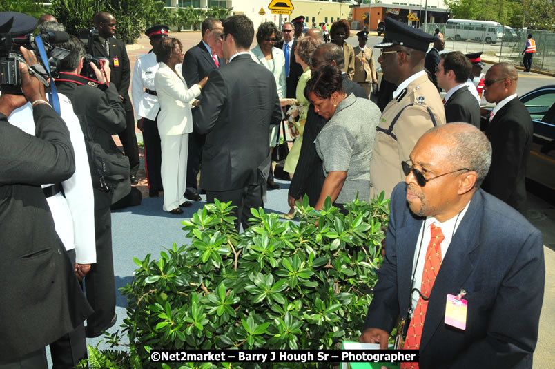 The Unveiling Of The Commemorative Plaque By The Honourable Prime Minister, Orette Bruce Golding, MP, And Their Majesties, King Juan Carlos I And Queen Sofia Of Spain - On Wednesday, February 18, 2009, Marking The Completion Of The Expansion Of Sangster International Airport, Venue at Sangster International Airport, Montego Bay, St James, Jamaica - Wednesday, February 18, 2009 - Photographs by Net2Market.com - Barry J. Hough Sr, Photographer/Photojournalist - Negril Travel Guide, Negril Jamaica WI - http://www.negriltravelguide.com - info@negriltravelguide.com...!