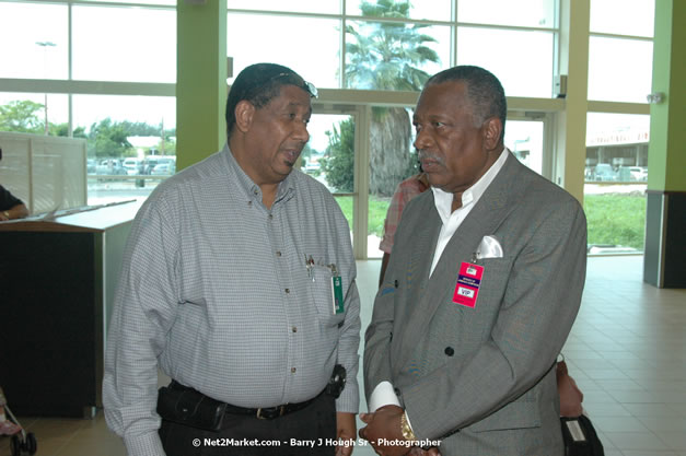 Minister of Tourism, Hon. Edmund Bartlett - Director of Tourism, Basil Smith, and Mayor of Montego Bay, Councillor Charles Sinclair Launch of Winter Tourism Season at Sangster International Airport, Saturday, December 15, 2007 - Sangster International Airport - MBJ Airports Limited, Montego Bay, Jamaica W.I. - Photographs by Net2Market.com - Barry J. Hough Sr, Photographer - Negril Travel Guide, Negril Jamaica WI - http://www.negriltravelguide.com - info@negriltravelguide.com...!