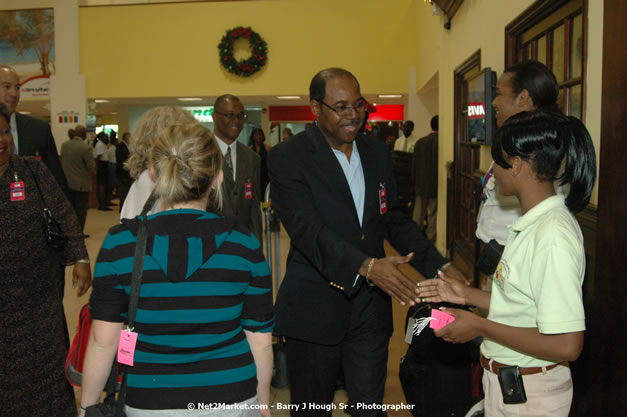 Minister of Tourism, Hon. Edmund Bartlett - Director of Tourism, Basil Smith, and Mayor of Montego Bay, Councillor Charles Sinclair Launch of Winter Tourism Season at Sangster International Airport, Saturday, December 15, 2007 - Sangster International Airport - MBJ Airports Limited, Montego Bay, Jamaica W.I. - Photographs by Net2Market.com - Barry J. Hough Sr, Photographer - Negril Travel Guide, Negril Jamaica WI - http://www.negriltravelguide.com - info@negriltravelguide.com...!