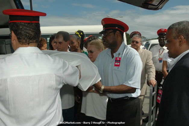 Minister of Tourism, Hon. Edmund Bartlett - Director of Tourism, Basil Smith, and Mayor of Montego Bay, Councillor Charles Sinclair Launch of Winter Tourism Season at Sangster International Airport, Saturday, December 15, 2007 - Sangster International Airport - MBJ Airports Limited, Montego Bay, Jamaica W.I. - Photographs by Net2Market.com - Barry J. Hough Sr, Photographer - Negril Travel Guide, Negril Jamaica WI - http://www.negriltravelguide.com - info@negriltravelguide.com...!