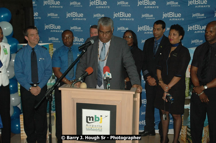 JetBue Airways' Inaugural Air Service between Sangster International Airport, Montego Bay and John F. Kennedy Airport, New York at MBJ Airports Sangster International Airport, Montego Bay, St. James, Jamaica - Thursday, May 21, 2009 - Photographs by Net2Market.com - Barry J. Hough Sr, Photographer/Photojournalist - Negril Travel Guide, Negril Jamaica WI - http://www.negriltravelguide.com - info@negriltravelguide.com...!