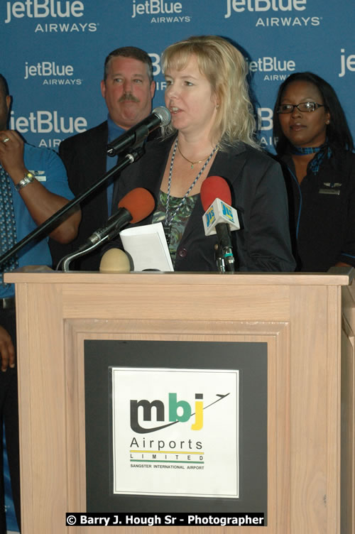 JetBue Airways' Inaugural Air Service between Sangster International Airport, Montego Bay and John F. Kennedy Airport, New York at MBJ Airports Sangster International Airport, Montego Bay, St. James, Jamaica - Thursday, May 21, 2009 - Photographs by Net2Market.com - Barry J. Hough Sr, Photographer/Photojournalist - Negril Travel Guide, Negril Jamaica WI - http://www.negriltravelguide.com - info@negriltravelguide.com...!