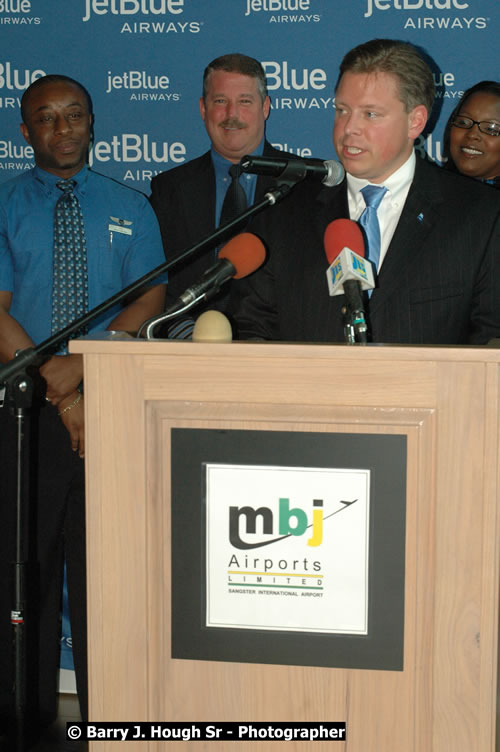 JetBue Airways' Inaugural Air Service between Sangster International Airport, Montego Bay and John F. Kennedy Airport, New York at MBJ Airports Sangster International Airport, Montego Bay, St. James, Jamaica - Thursday, May 21, 2009 - Photographs by Net2Market.com - Barry J. Hough Sr, Photographer/Photojournalist - Negril Travel Guide, Negril Jamaica WI - http://www.negriltravelguide.com - info@negriltravelguide.com...!