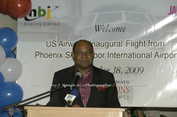 US Airways Inaugurtes New Service from Phoenix Sky Harbor International Airport to Sangster International Airport, Friday, December 18, 2009, Sangster International Airport, Montego Bay, St. James, Jamaica W.I. - Photographs by Net2Market.com - Barry J. Hough Sr, Photographer/Photojournalist - The Negril Travel Guide - Negril's and Jamaica's Number One Concert Photography Web Site with over 40,000 Jamaican Concert photographs Published -  Negril Travel Guide, Negril Jamaica WI - http://www.negriltravelguide.com - info@negriltravelguide.com...!