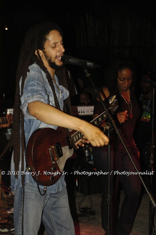 Julian Marley - Grammy Nominee & Son of the Legend Bob Marley - Live in Concert - Also featuring Ras Noble, Power Drill, Iron Head, & Robin Banks - Backing Band Roots Warrior, plus DJ Gemini @ One Love Reggae Concerts Series 09/10 @ Negril Escape Resort & Spa, February 2, 2010, One Love Drive, West End, Negril, Westmoreland, Jamaica W.I. - Photographs by Net2Market.com - Barry J. Hough Sr, Photographer/Photojournalist - The Negril Travel Guide - Negril's and Jamaica's Number One Concert Photography Web Site with over 40,000 Jamaican Concert photographs Published -  Negril Travel Guide, Negril Jamaica WI - http://www.negriltravelguide.com - info@negriltravelguide.com...!